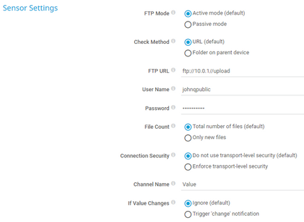 Sensor Settings